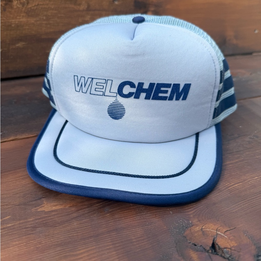 Welchem Blue and White Trucker Hat